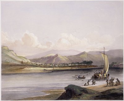 Camp of the Gros Ventres of the Prairies on the Upper Missouri, plate 38 from 